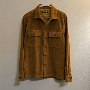 Line of Trade Corduroy Casual Button Down Shirt - Rustic Brown - Medium